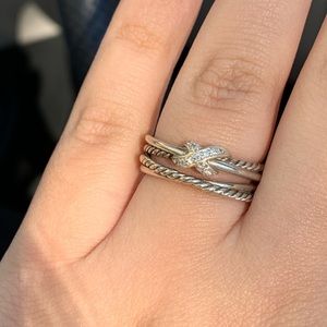David Yurman 'X Crossover' Ring with Diamonds